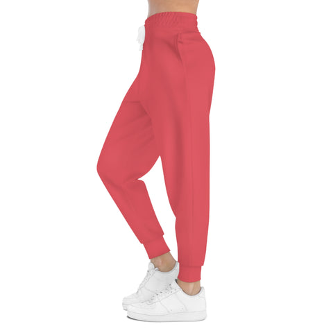 Unisex Athletic Joggers Pants (Coral)