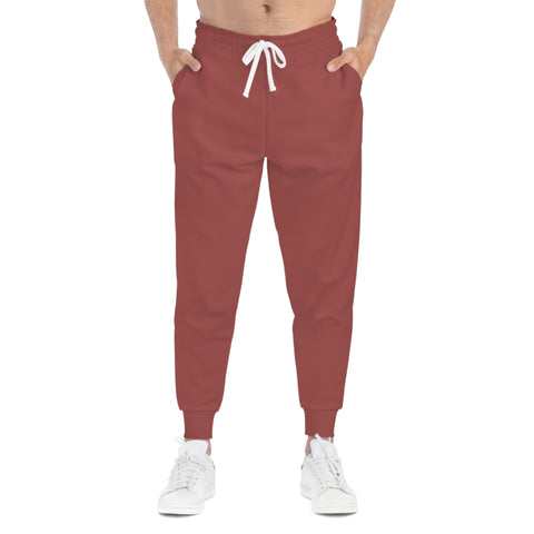 Unisex Athletic Joggers Pants (Brown Pink)
