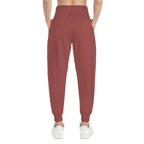Unisex Athletic Joggers Pants (Brown Pink)