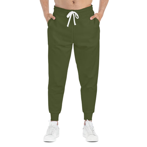 Unisex Athletic Joggers Pants (Olive Green)