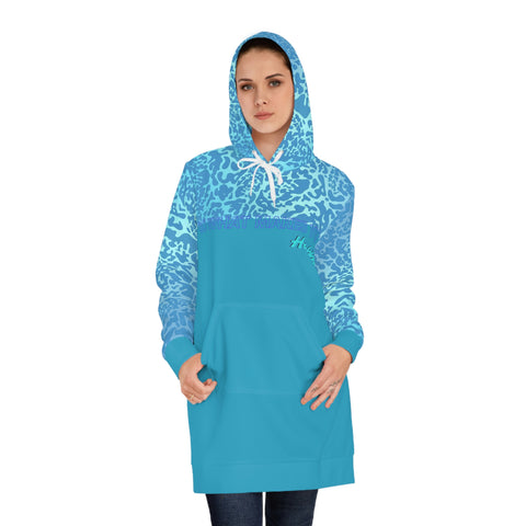 Women's Hoodie Dress (Blue)